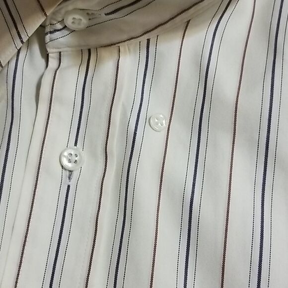 🎁5/$25 Stafford Shirt Men's 17 34 Pin Point Oxford Men's Long Sleeve Stripes - Picture 8 of 9
